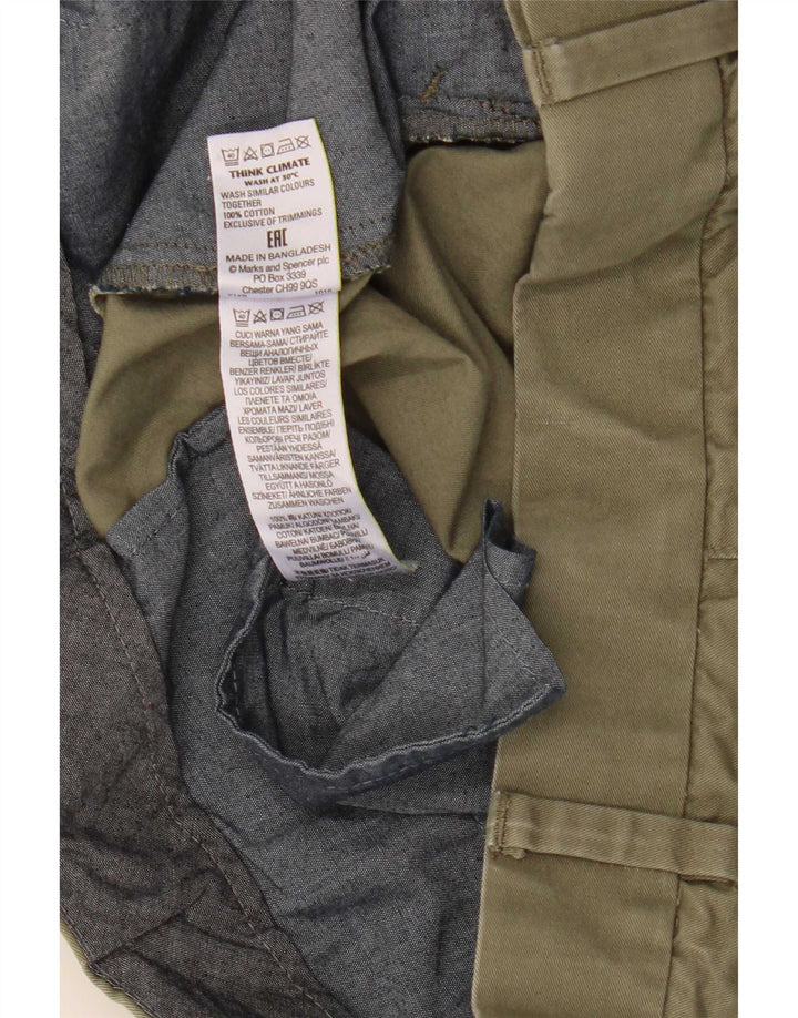 Marks & Spencer Herren Chinoshorts W38 XL Grüne Baumwolle
