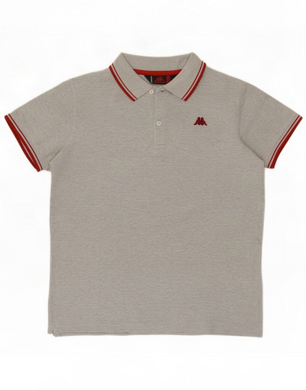 Kappa Herren-Poloshirt, groß, graue Baumwolle