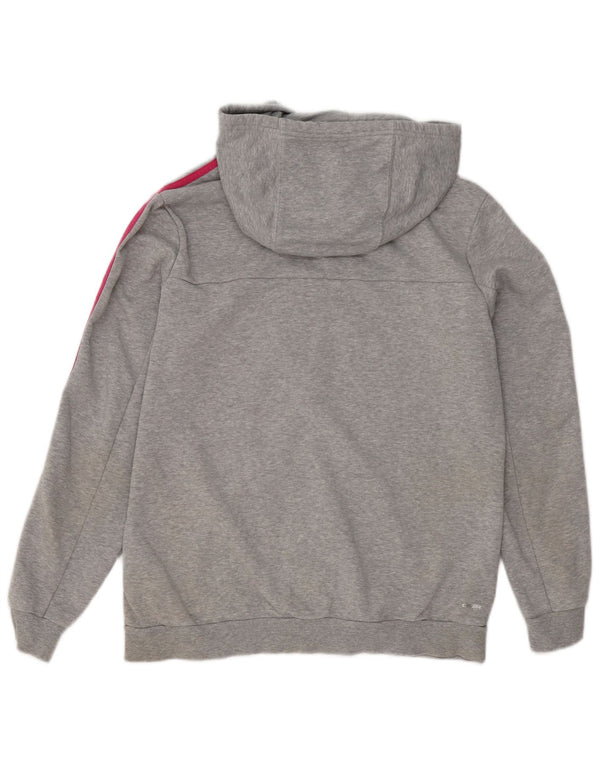 Adidas Damen Zip Hoodie Pullover UK 16/18 Große grau melierte Baumwolle