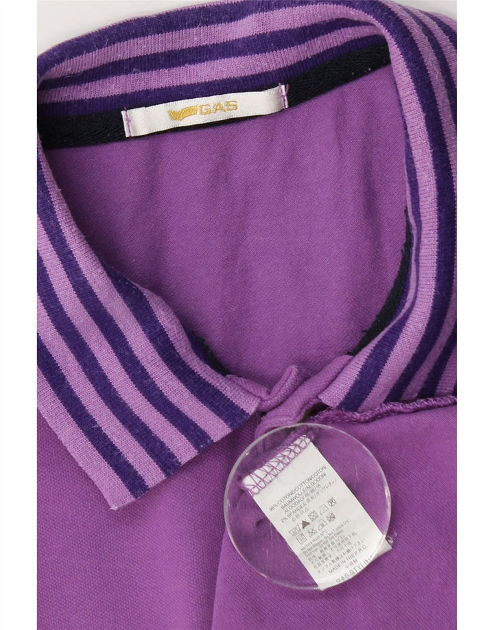 Gas Herren Poloshirt Small Lila Baumwolle