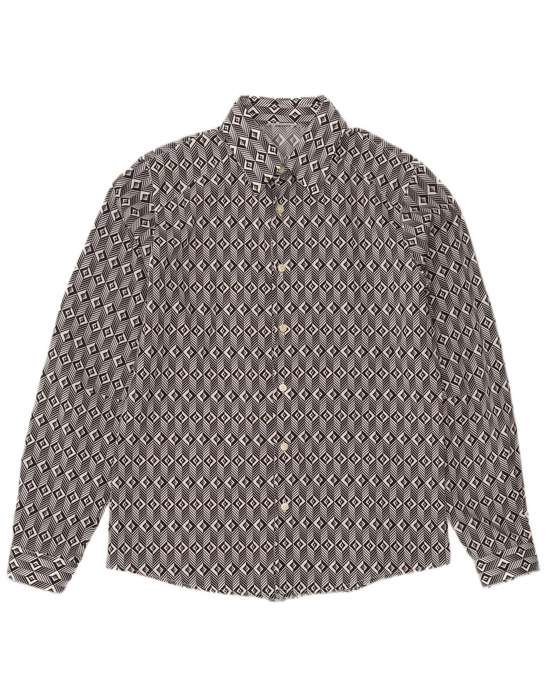 ALTATENSIONE Herrenhemd Medium Schwarz Geometrisch