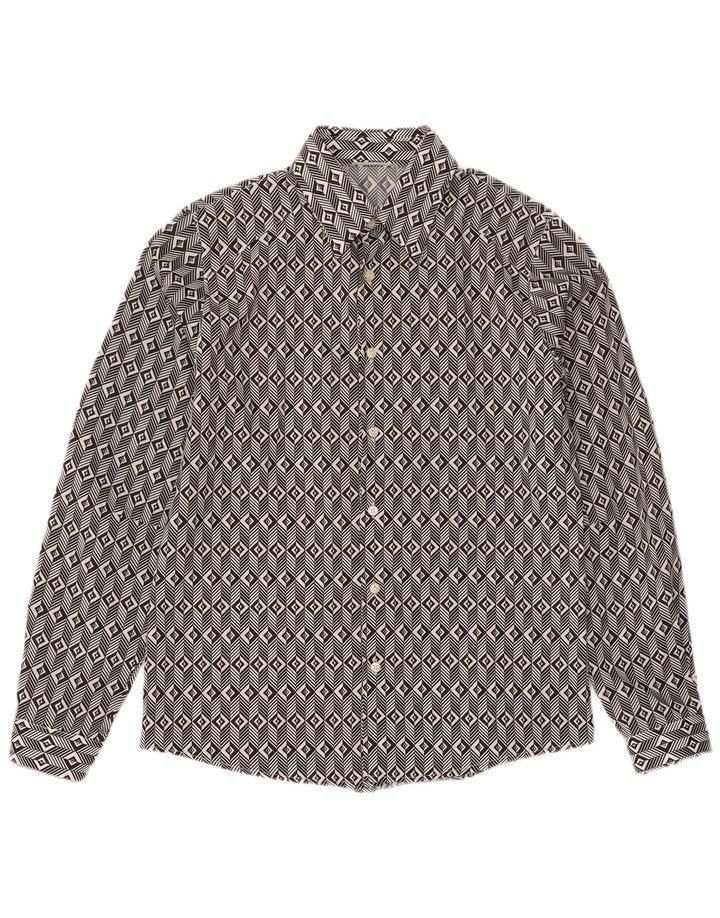 ALTATENSIONE Herrenhemd Medium Schwarz Geometrisch
