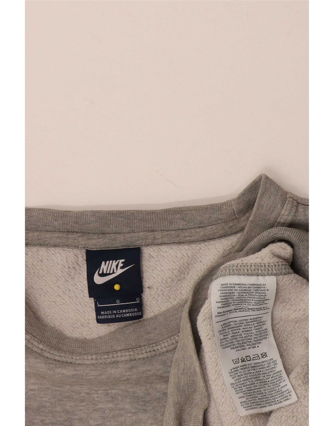 Nike Herren-Sweatshirt-Pullover, große grau gefleckte Baumwolle