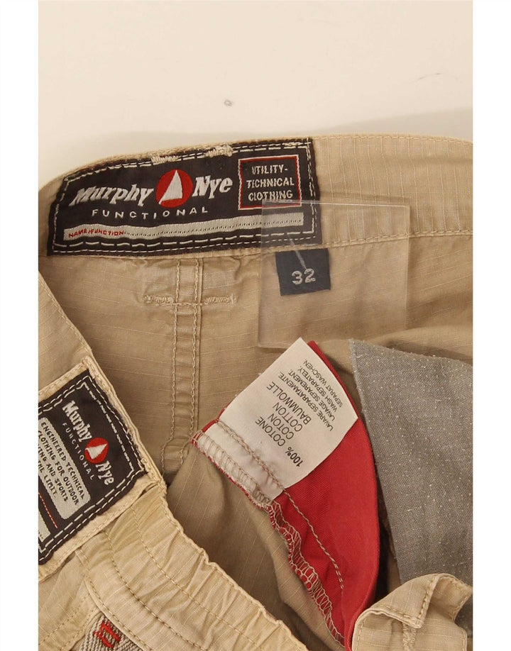 Murphy & Nye Herren Cargoshorts W32 Mittelbeige Baumwolle