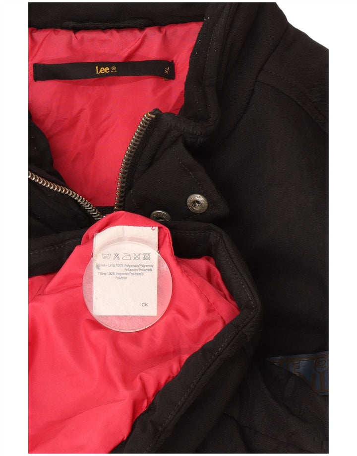 Lee Herren Wattierte Jacke UK 42 XL Schwarz Polyester