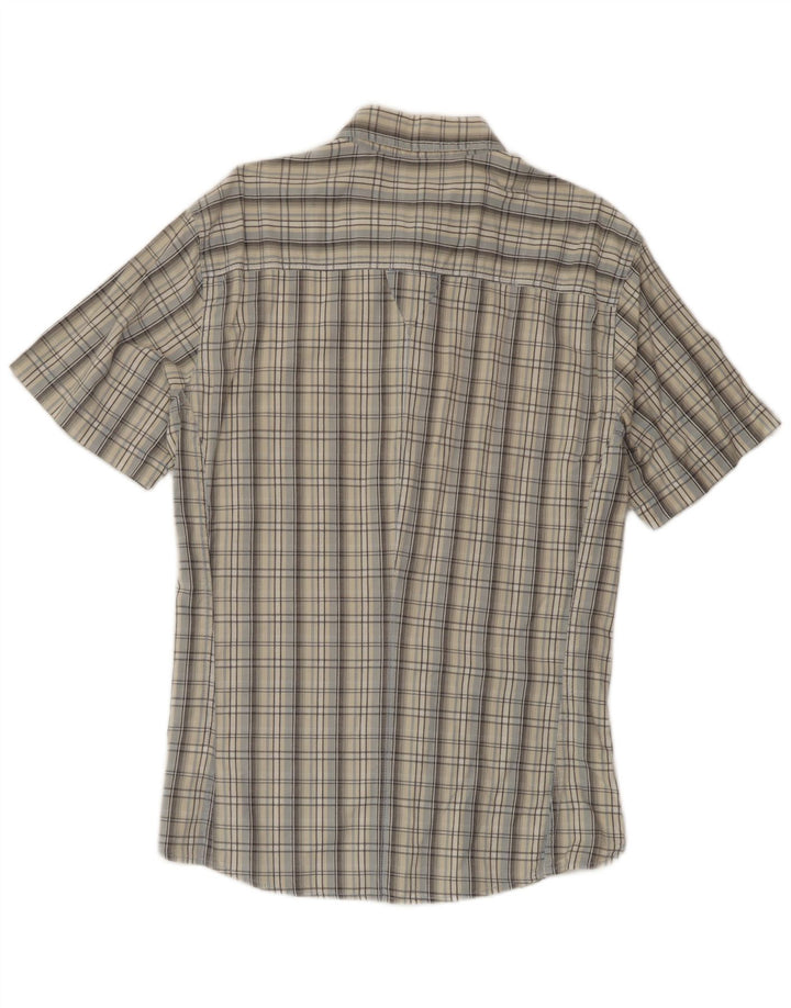 Wrangler Herren-Kurzarmhemd XL, grau kariert, Baumwolle