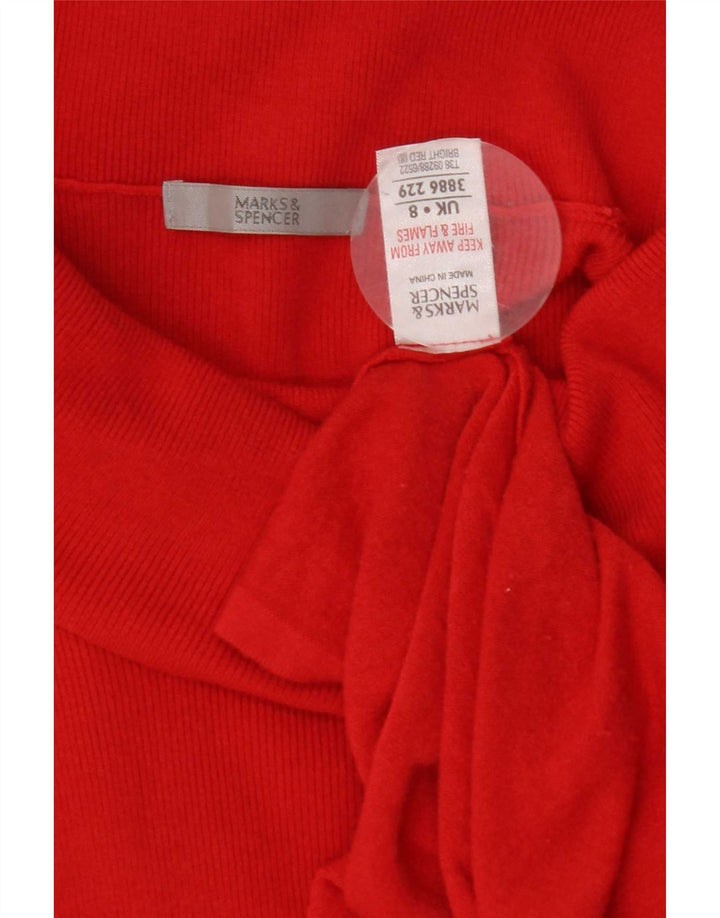 Marks & Spencer Damen Langarm-Tunika-Oberteil mit Rollkragen, Gr. 8, Größe S, Rot