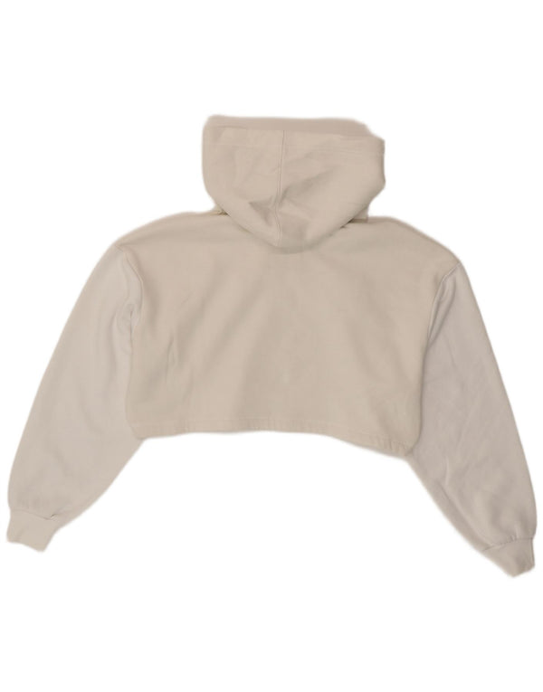 Calvin Klein Jeans Damen Übergroßer grafischer Kapuzenpullover UK 6 XS Weiß