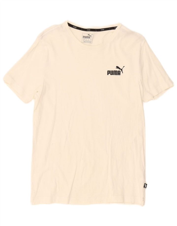 Puma Herren T-Shirt Top Small Weiß Baumwolle