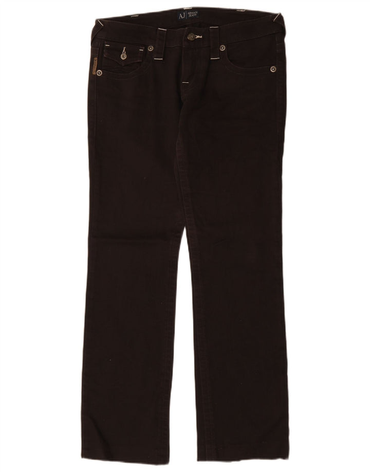 Armani Damen Straight Jeans W28 L30 Braune Baumwolle