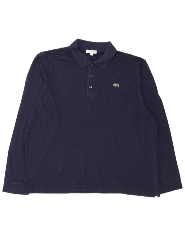 Lacoste Herren-Langarm-Poloshirt, Größe 8 3XL, marineblaue Baumwolle