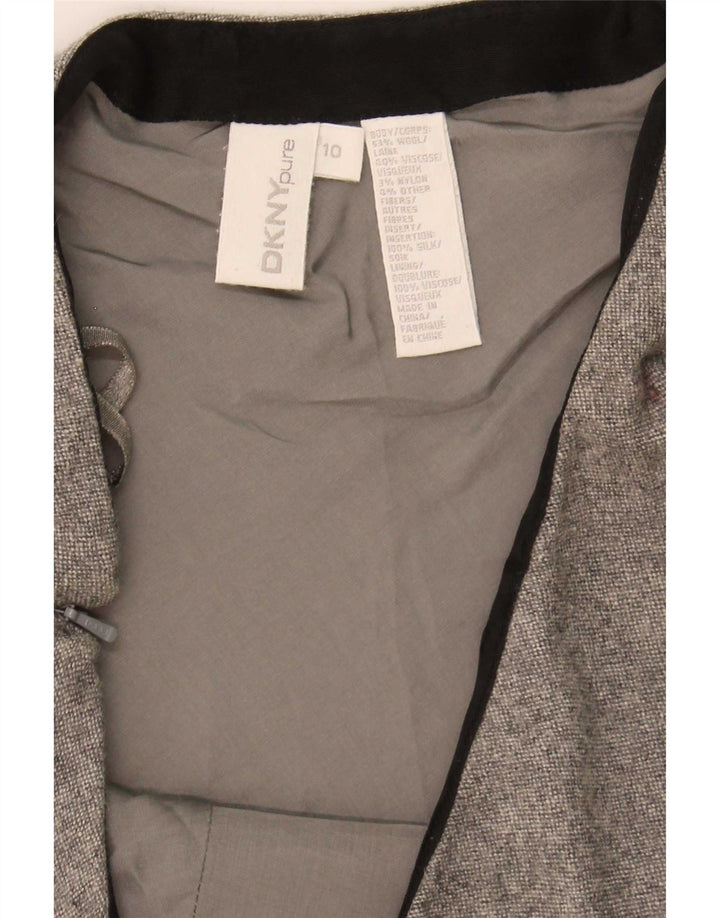 Dkny Damen A-Linien-Rock US 10 Large W32 Graue Wolle