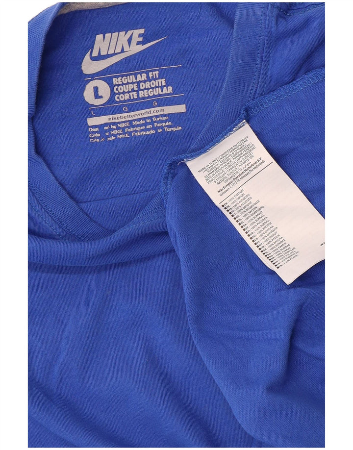 Nike Herren-T-Shirt mit normaler Passform, groß, aus blauer Baumwolle