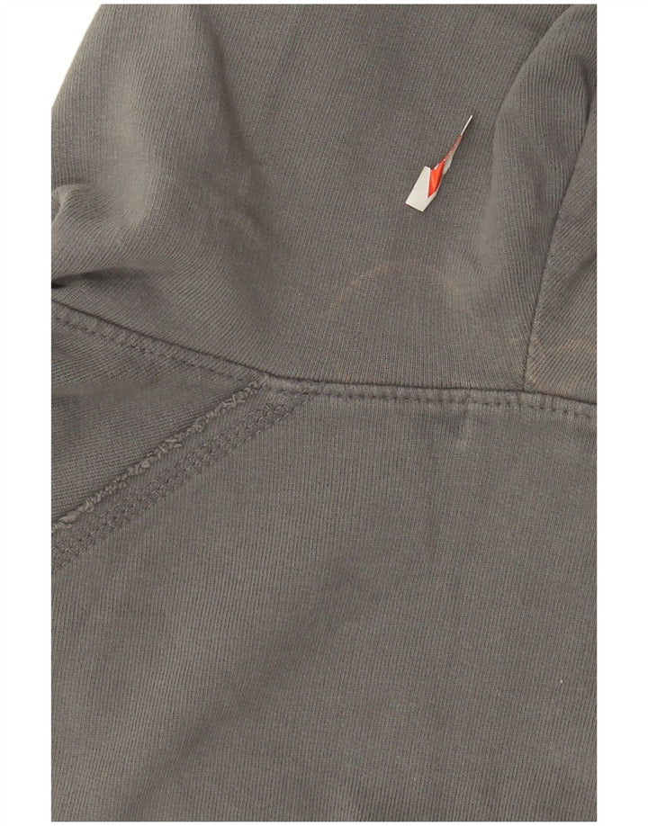 Zara Damen Zip Hoodie Pullover UK 14 Mittelgraue Baumwolle