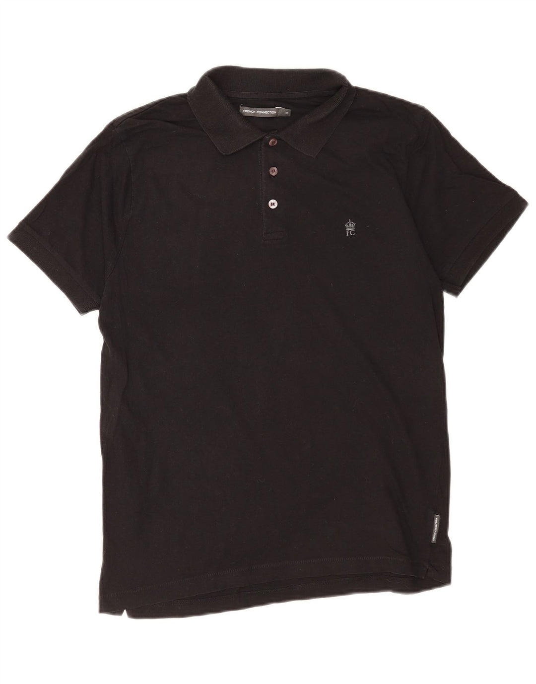 French Connection Herren-Poloshirt aus mittelschwarzer Baumwolle