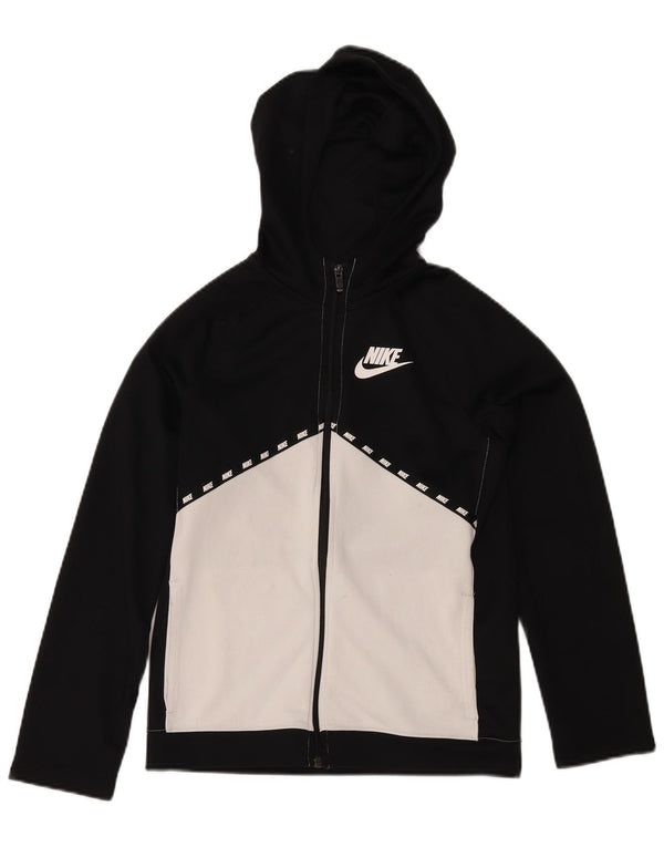Nike Jungen-Trainingsanzug mit Kapuze, Oberteil, Jacke, 12–13 Jahre, Größe L, Schwarz, Farbblock