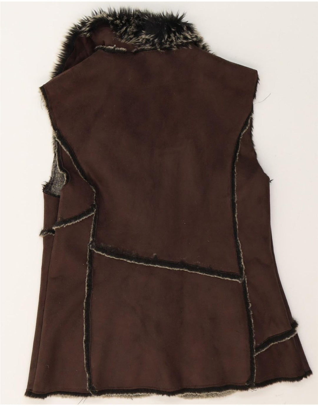 Debenhams Womens Sherpa Gilet UK 12 Mittelbraunes Polyester