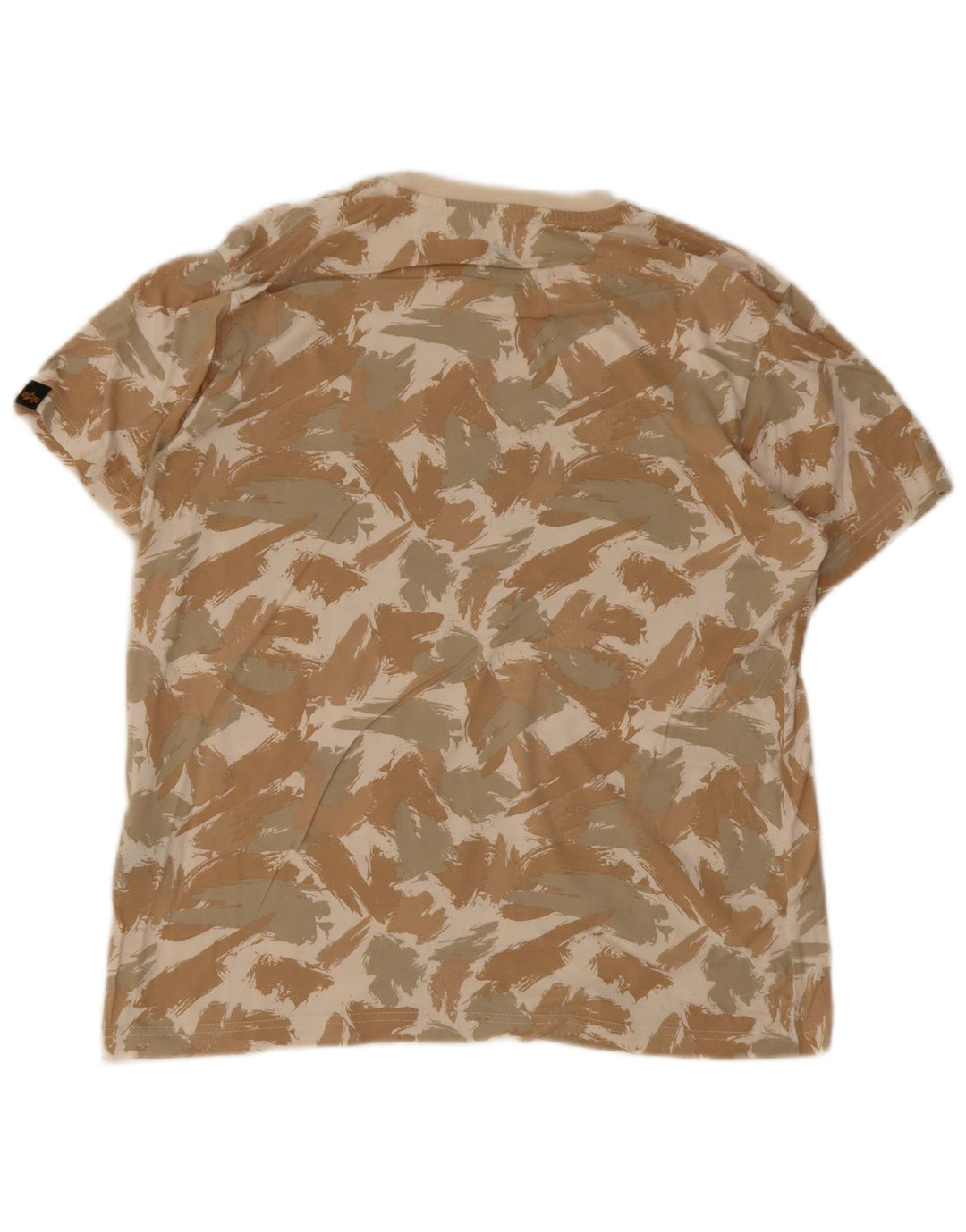 Alpha Industries Herren-T-Shirt mit Grafik, Mittelbeige, geometrisch