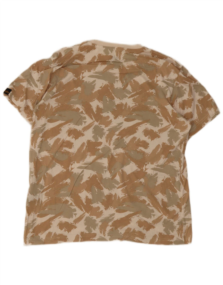 Alpha Industries Herren-T-Shirt mit Grafik, Mittelbeige, geometrisch