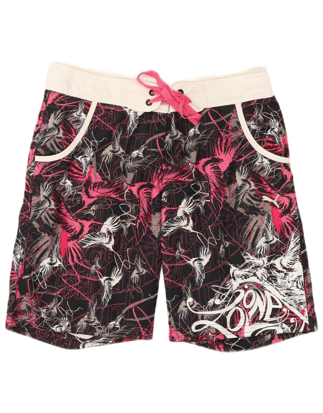 PUMA Damen Badeshorts mit abstraktem Muster, UK 8, Größe S, Mehrfarbig