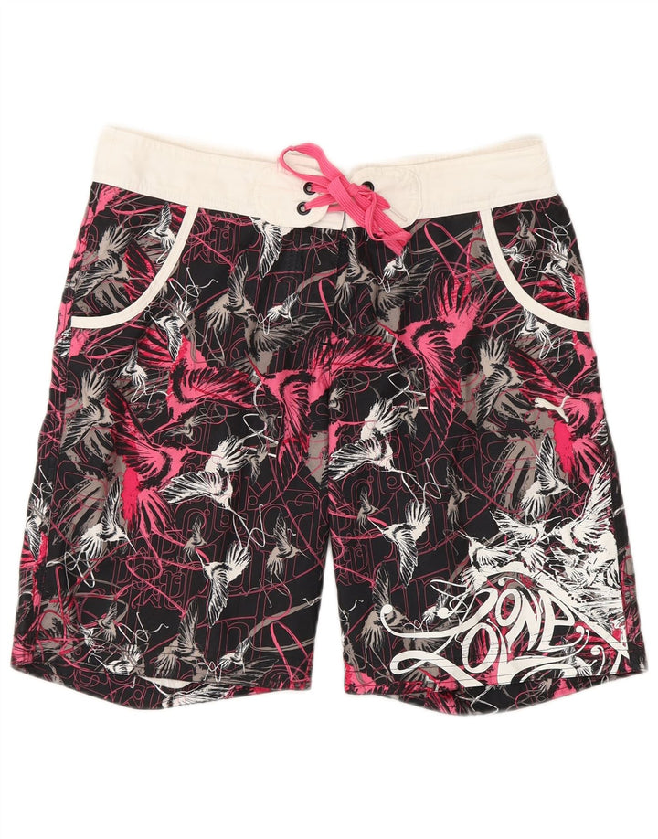PUMA Damen Badeshorts mit abstraktem Muster, UK 8, Größe S, Mehrfarbig