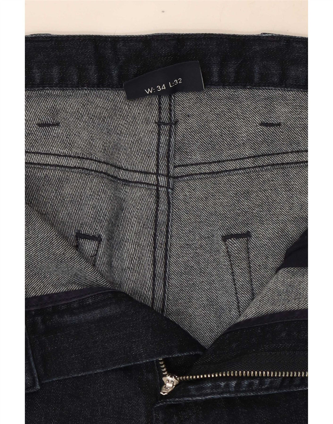 Armani Herren Straight Jeans W34 L32 Marineblaue Baumwolle