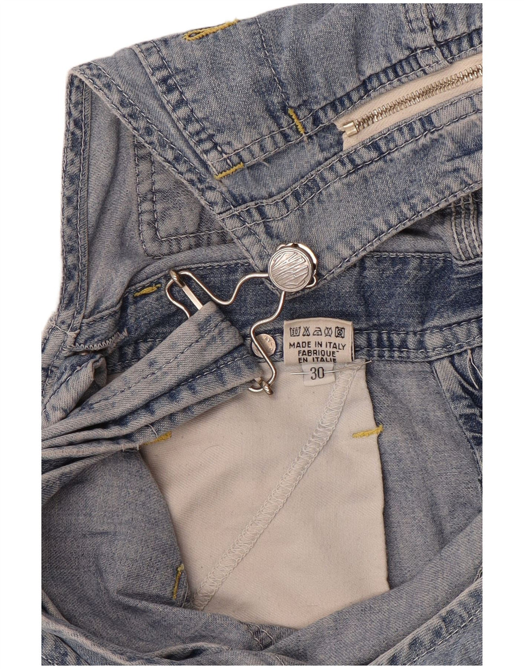 Replay Damen Latzhose Jeansshorts W30 mittelblaue Baumwolle