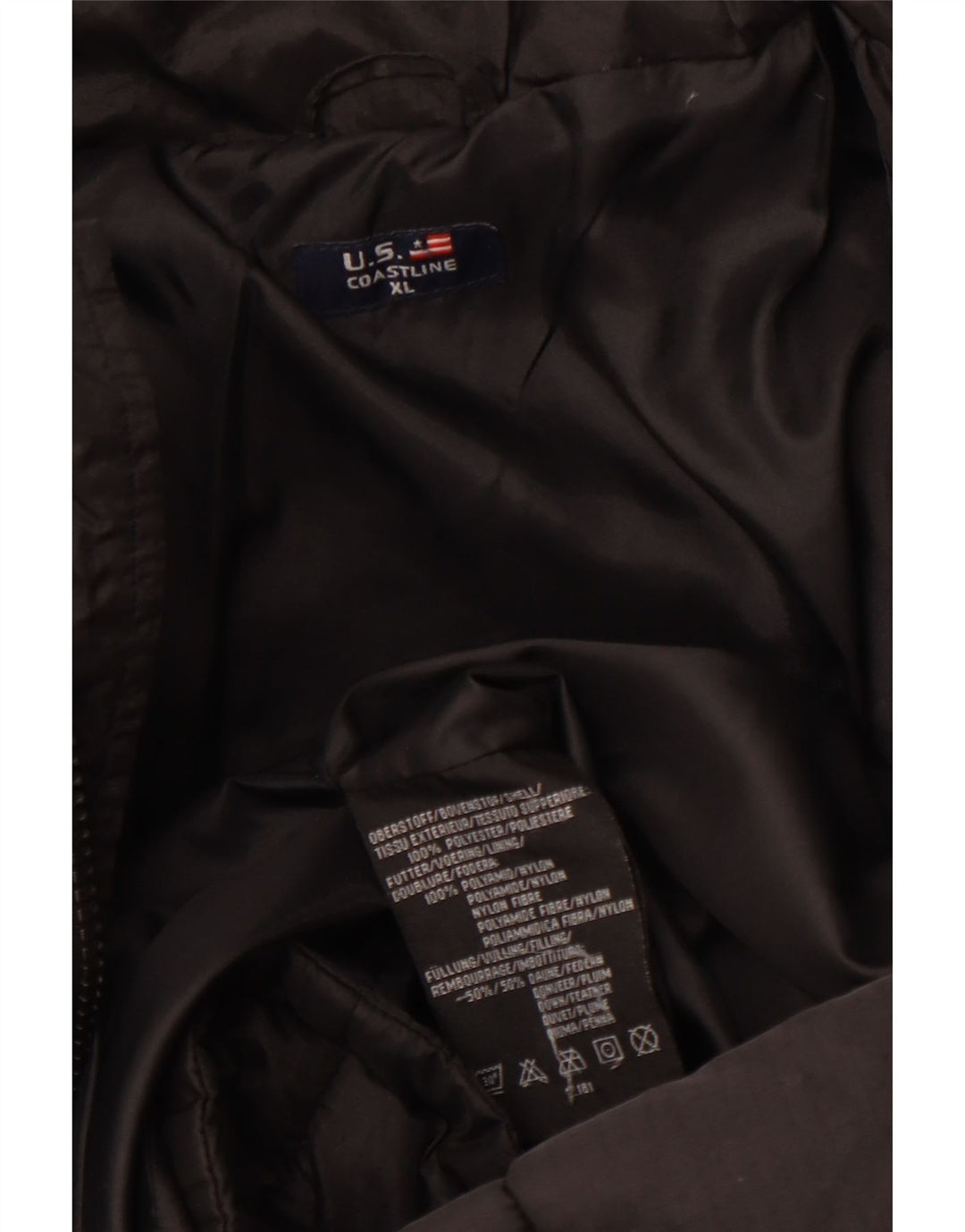 Vintage Herren Wattierte Jacke UK 42 XL Schwarz Polyester