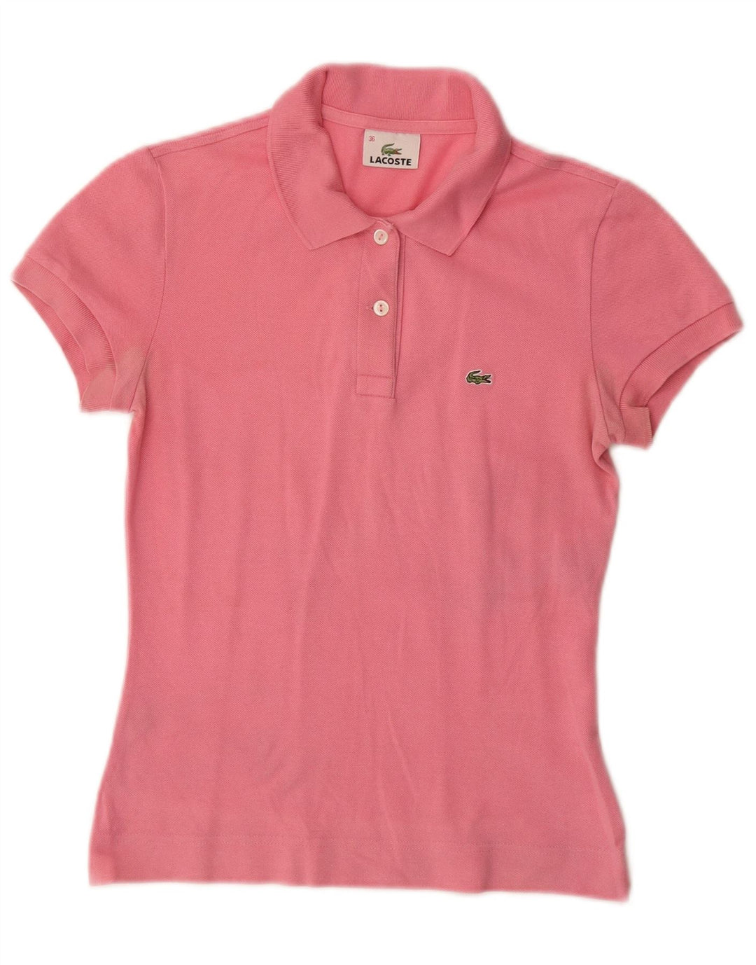 LACOSTE Damen-Poloshirt, Größe 36, kleine rosa Baumwolle