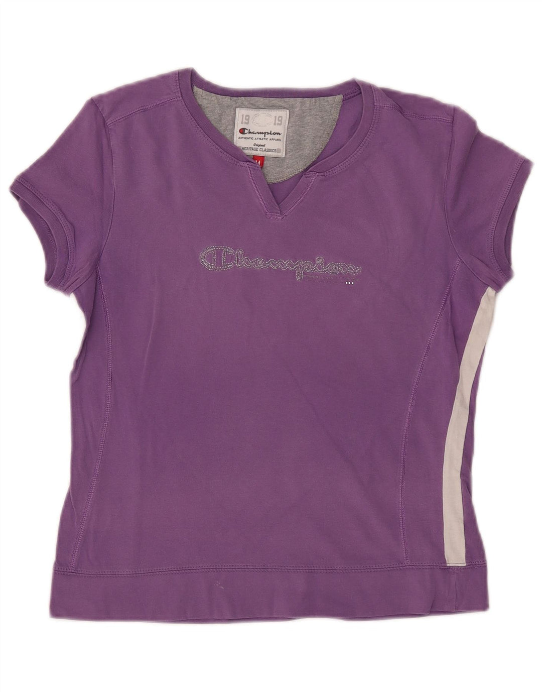 CHAMPION Damen Heritage Classics Graphic T-Shirt Top UK 12 Medium Purple