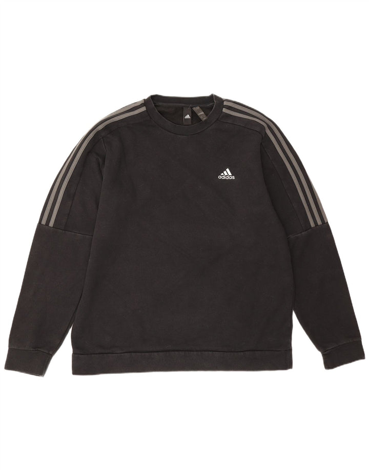 Adidas Herren Sweatshirt Pullover Large Schwarz Baumwolle