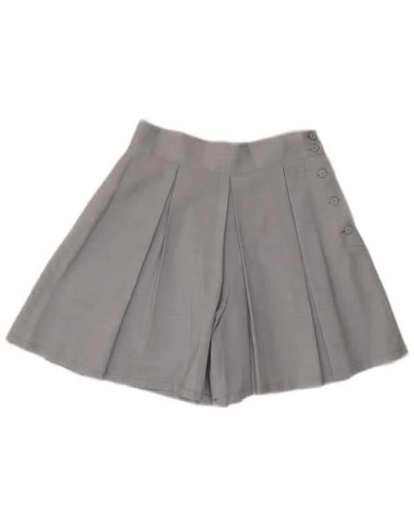 Vintage Damen High Waist Wide Leg Casual Shorts IT 46 W28 Blue Classic