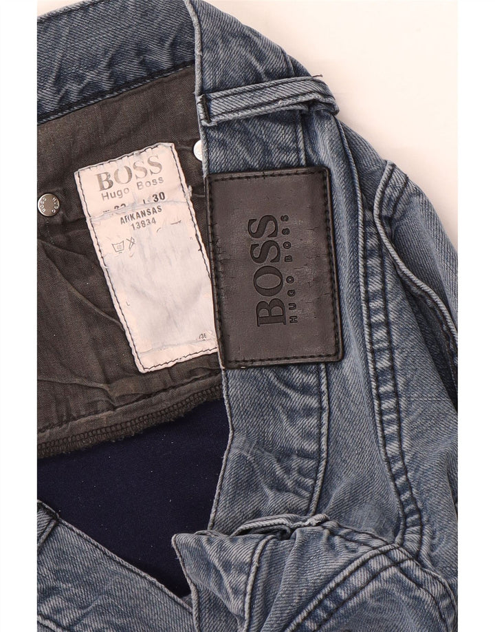 HUGO BOSS Herren Arkansas Straight Jeans W32 L30 Blau