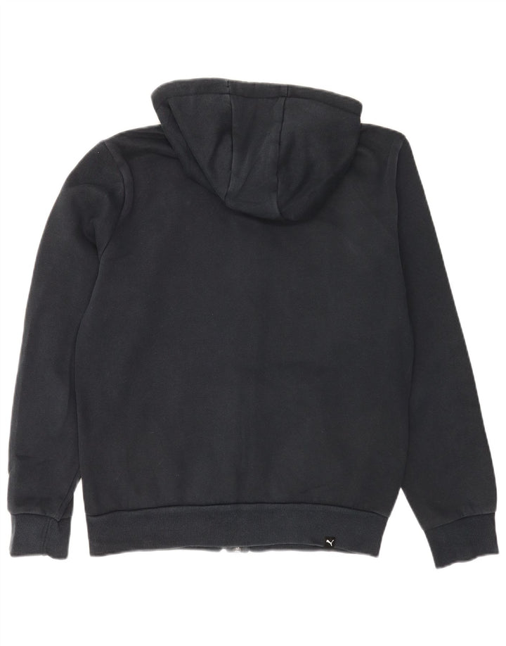 Puma Herren-Kapuzenpullover mit grafischem Reißverschluss, Größe S, schwarze Baumwolle