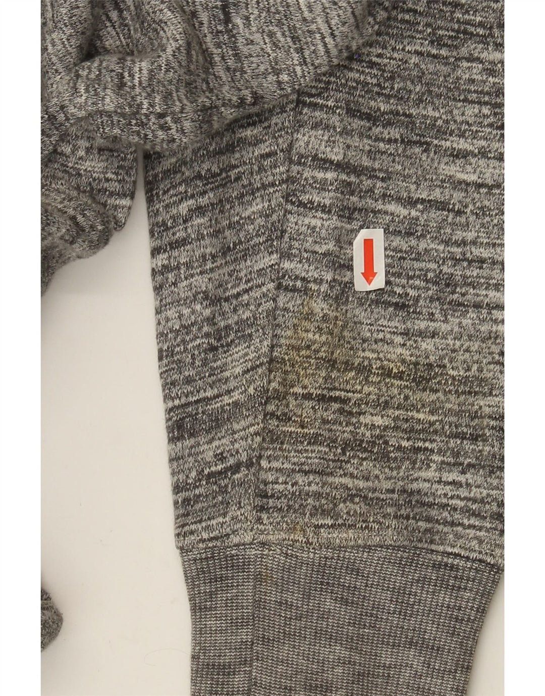 Zara Herren-Kapuzenpullover mit Reißverschluss, groß, grau gefleckte Baumwolle