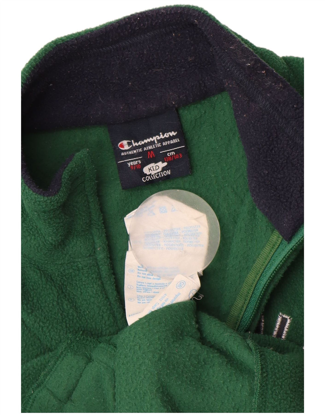 CHAMPION Jungen-Fleecejacke mit Grafik, 9–10 Jahre, mittelgrünes Polyester