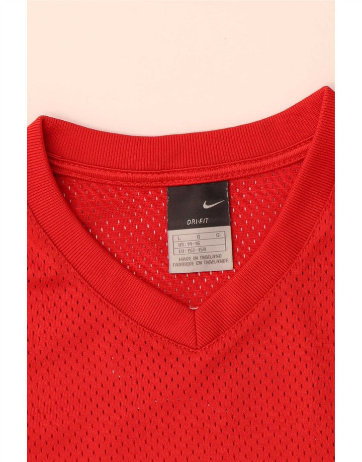 Nike Jungen-Top mit Grafik, 12–13 Jahre, Größe L, Rot, Farbblock