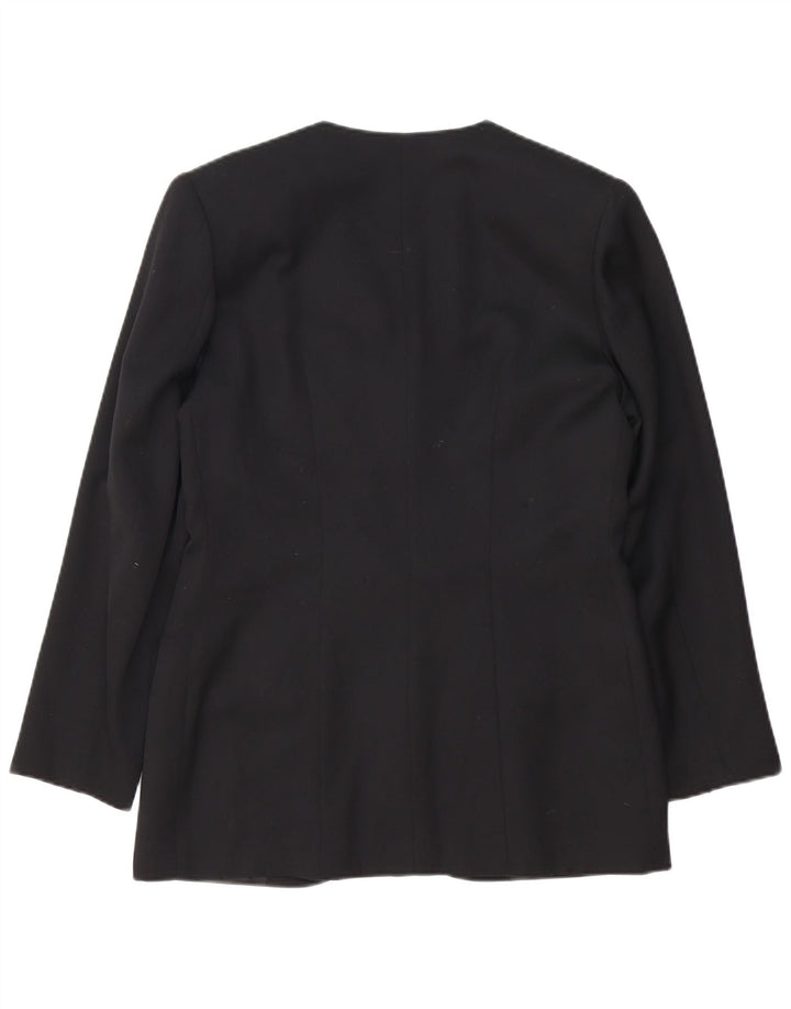 Marina Babini Damen Zweireiher-Blazerjacke IT 44 Mittelschwarze Wolle