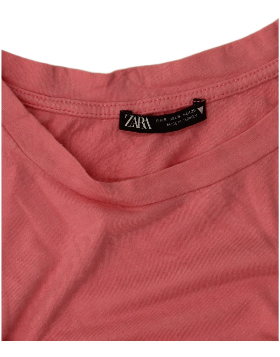 Zara Damen Crop Oversize T-Shirt Top UK 10 Small Pink
