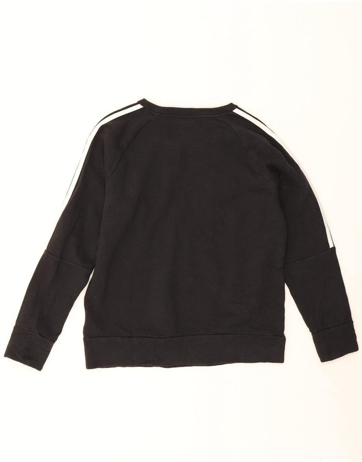 Adidas Damen Sweatshirt Pullover UK 12/14 Medium Schwarz Baumwolle