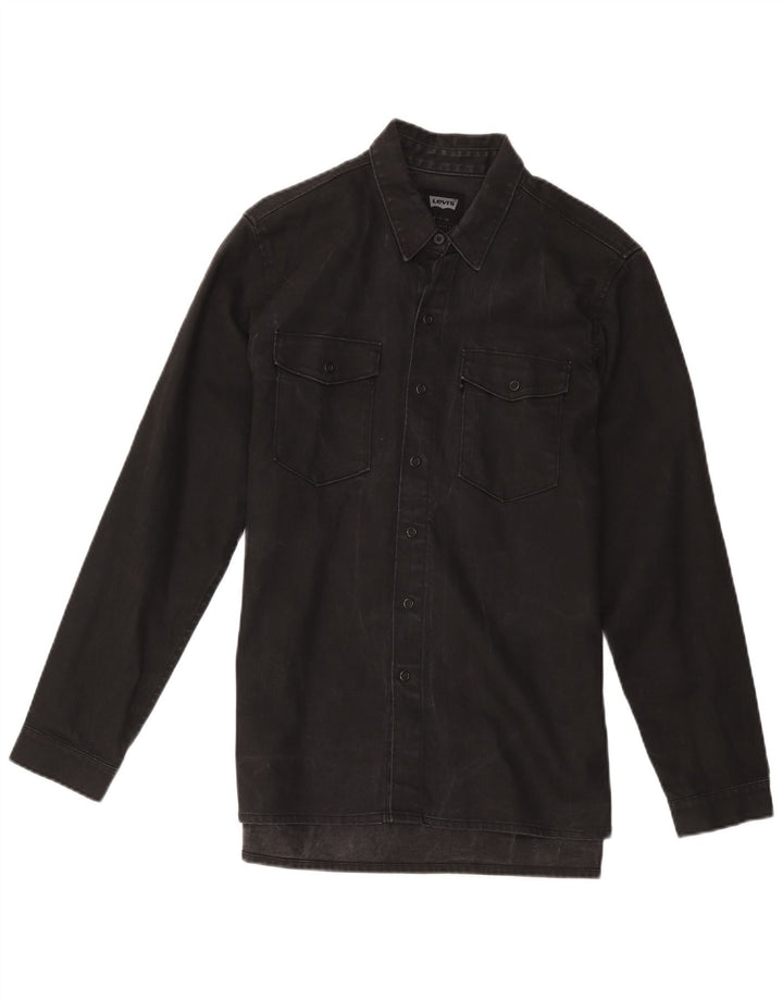 Levi's Herren-Jeanshemd, Größe S, schwarze Baumwolle