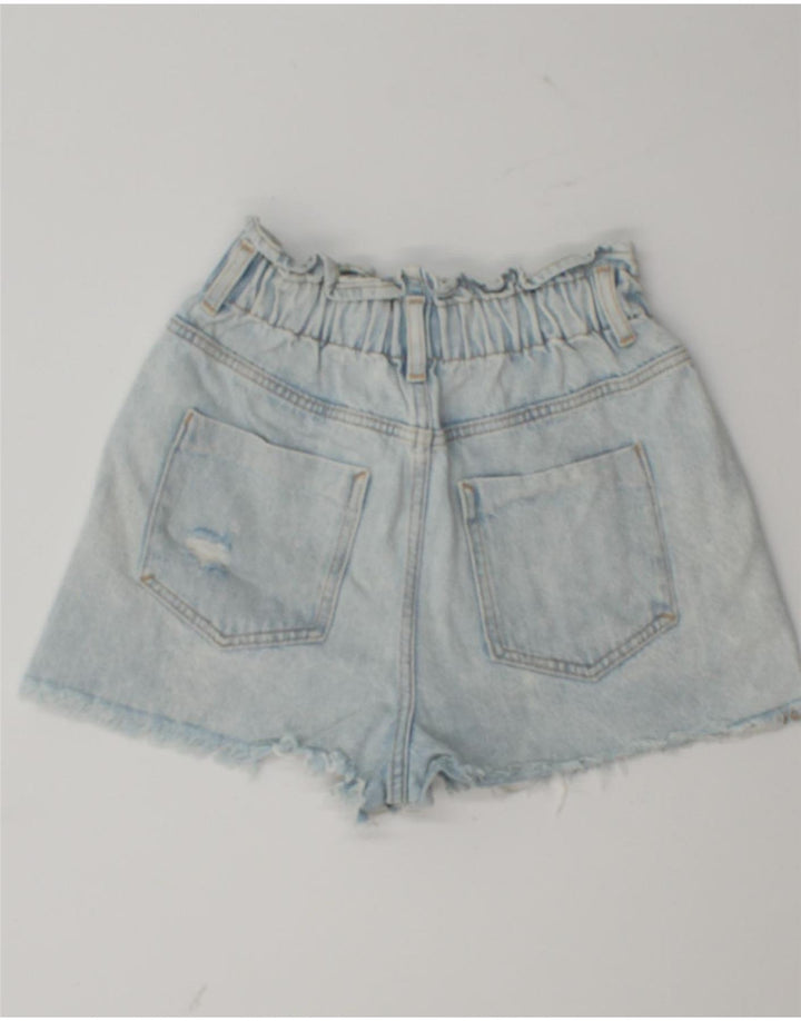 ZARA Damen Jeansshorts EU 34 2XS W24 Blau