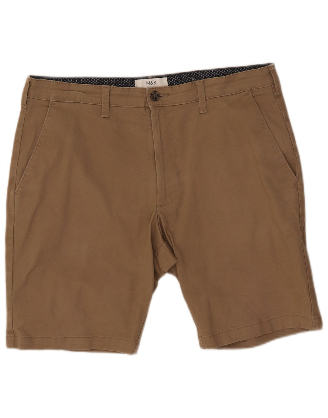 Marks & Spencer Herren-Chinoshorts W34, Größe L, Beige, Baumwolle