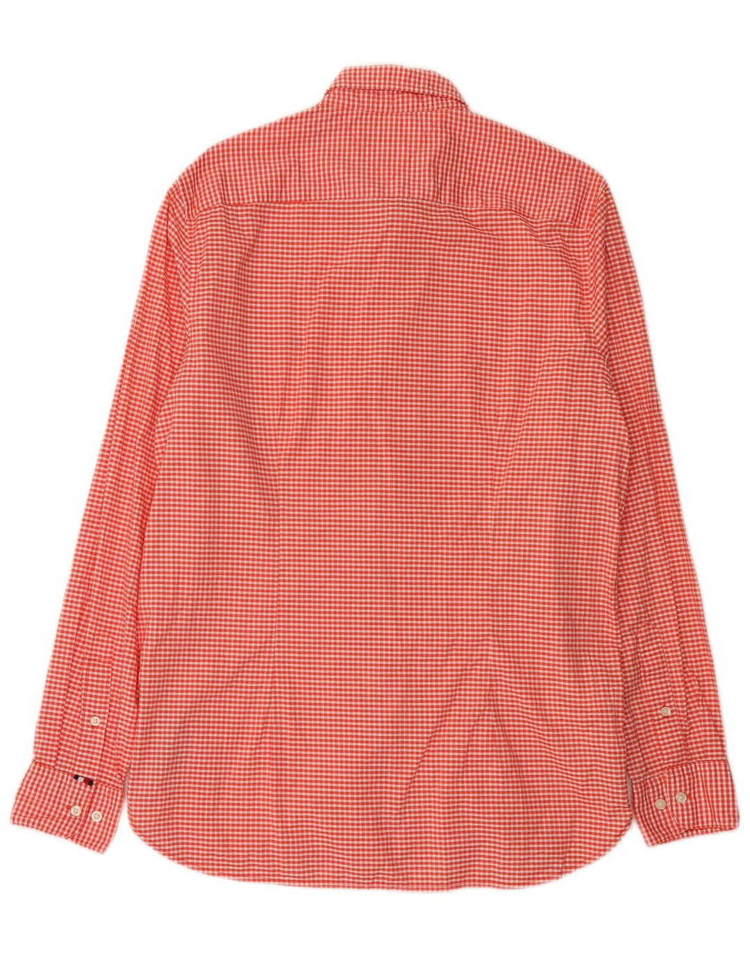 Tommy Hilfiger Herren-Slim-Fit-Hemd, großes rotes Gingham-Baumwolle