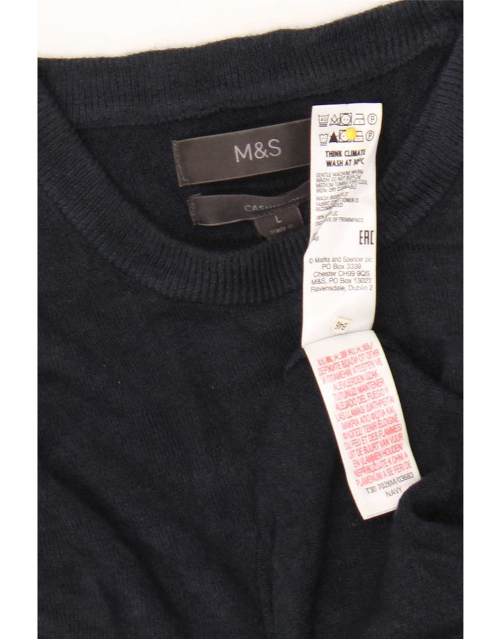Marks & Spencer Herren-Pullover mit Rundhalsausschnitt, groß, Marineblau, Acryl