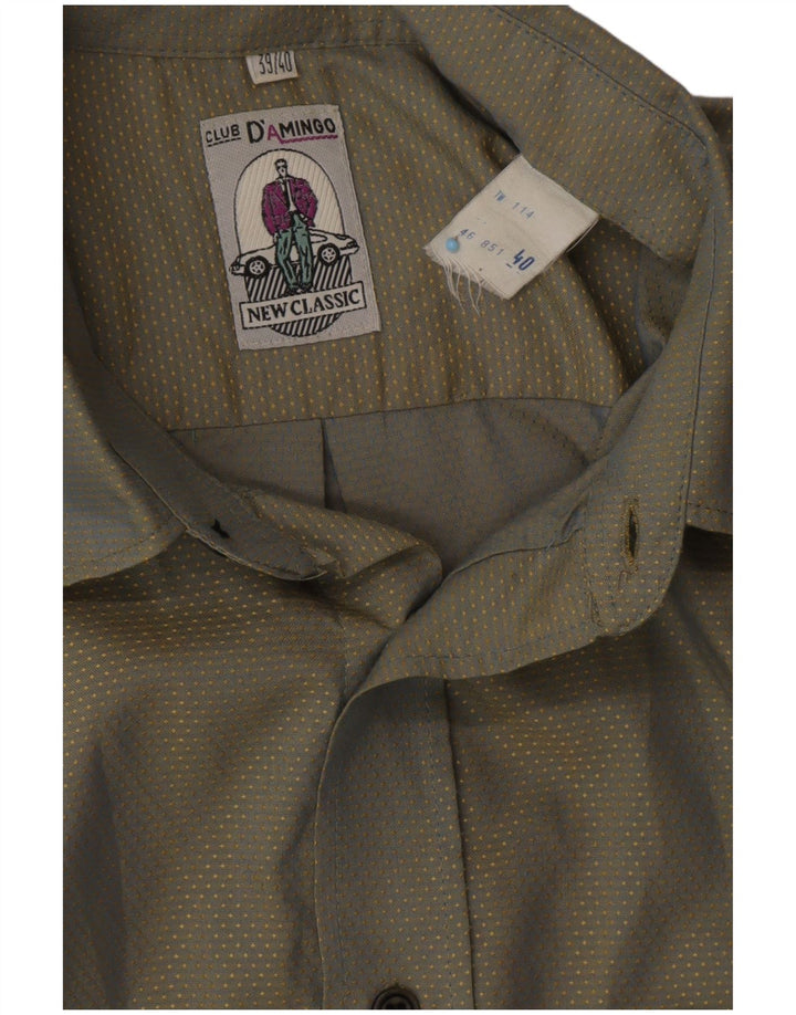 CLUB D'AMINGO Herrenhemd Größe 39/40 Mittelgrün gefleckt