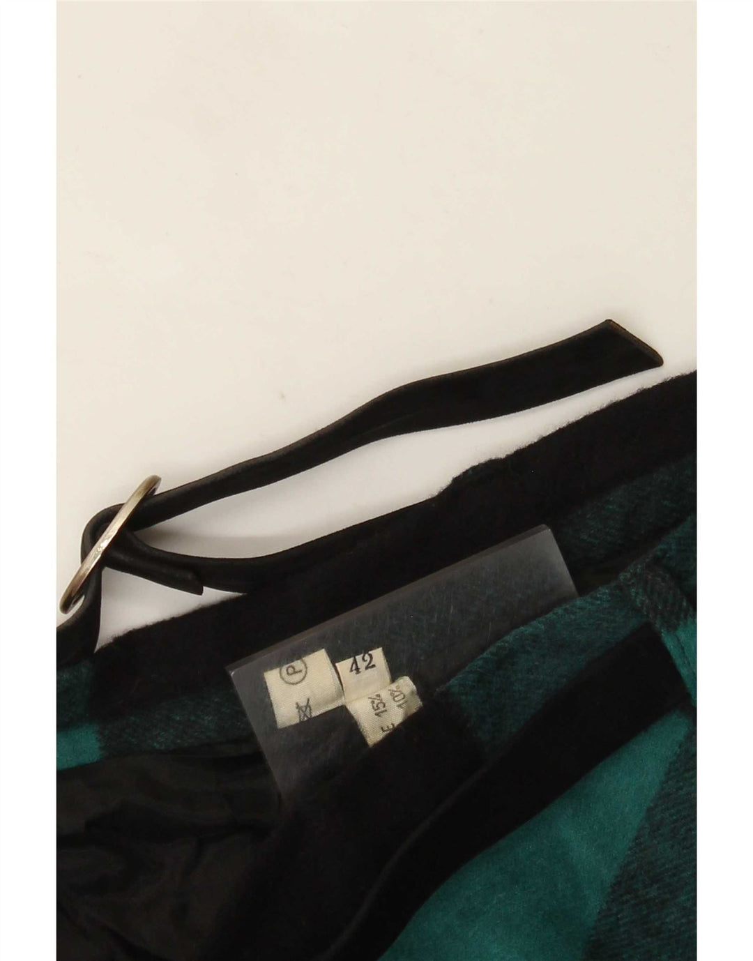 Vintage Damen ausgestellter Rock IT 42 Medium W26 Schwarz karierte Wolle