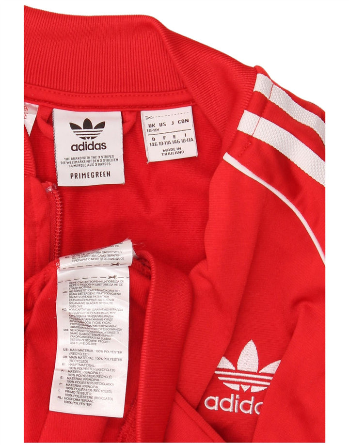 Adidas Jungen Trainingsanzug Top Jacke 10–11 Jahre, rotes Polyester