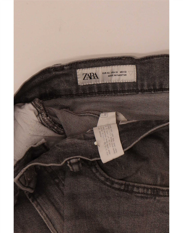 Zara Herren Slim Jeans EU 42 Large W32 L30 Graue Baumwolle