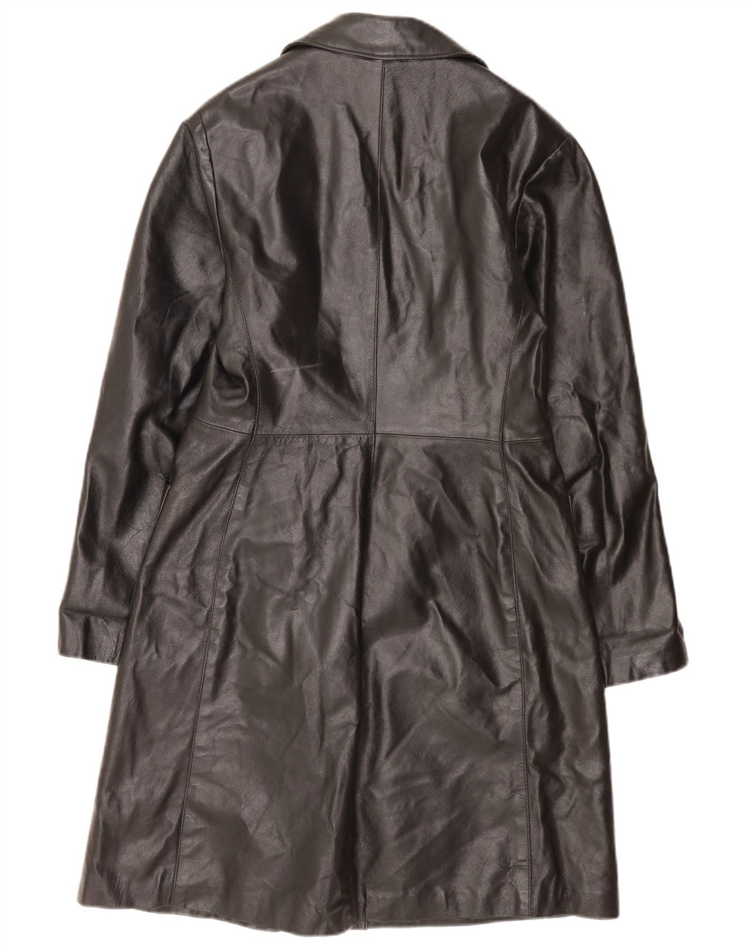 Vintage Damen Ledermantel IT 46 Large Schwarz